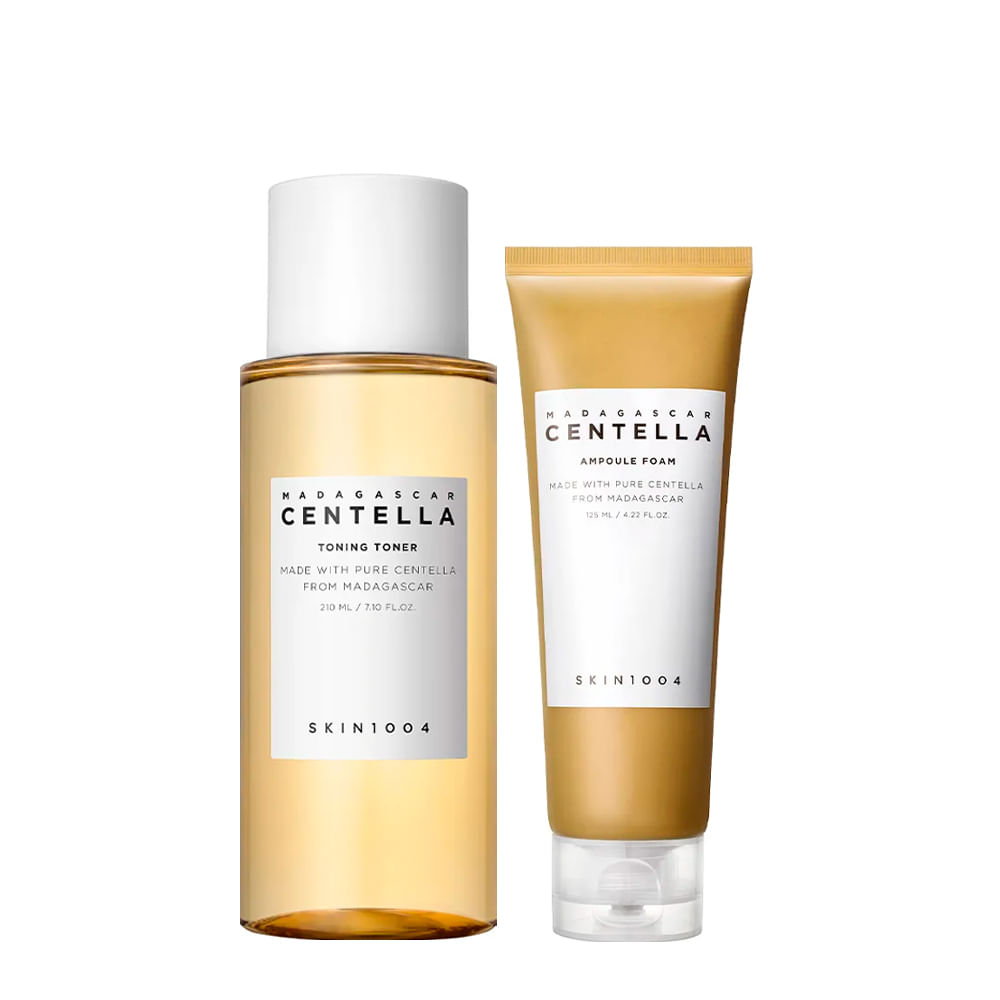 Kit Skin 1004 Centella Tônico Facial 210ml + Espuma de Limpeza Facial 125ml