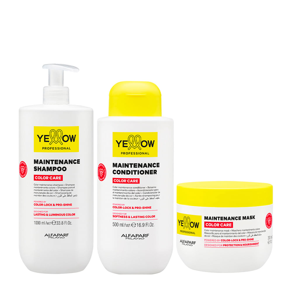 Kit Yellow Professional Color Care Shampoo 1000ml + Condicionador 500ml + Máscara 300ml