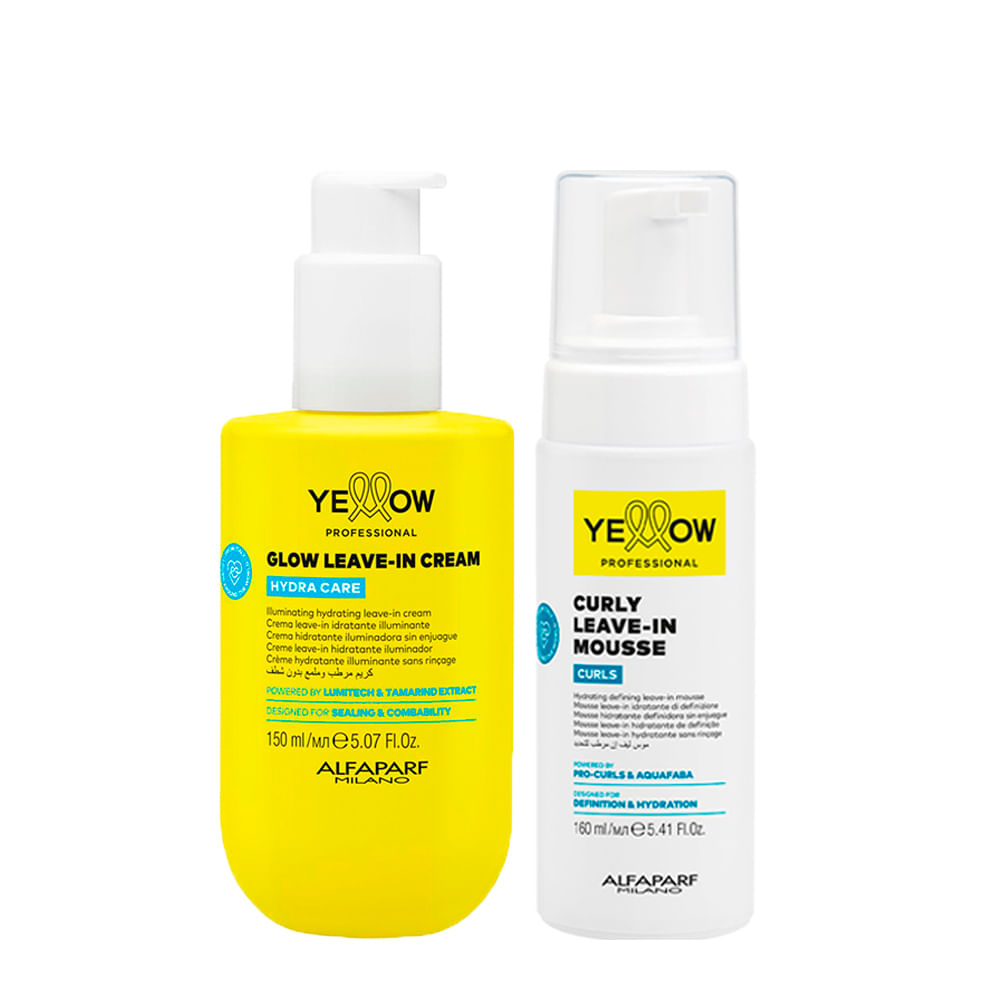 Kit Yellow Professional Hydra Care Leaven-in 150ml + Leaven-in em Mousse 160ml