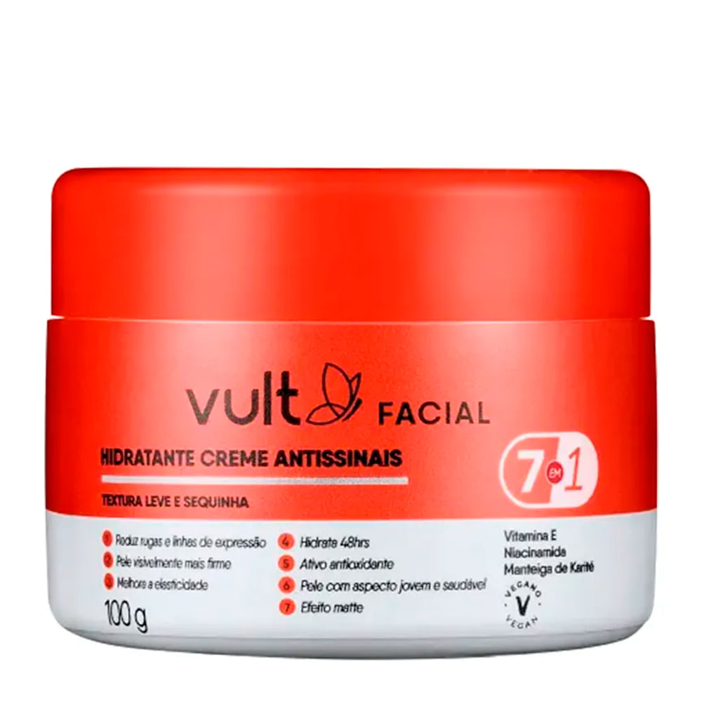 Creme Facial Antissinais 7 em 1 Vult 100g