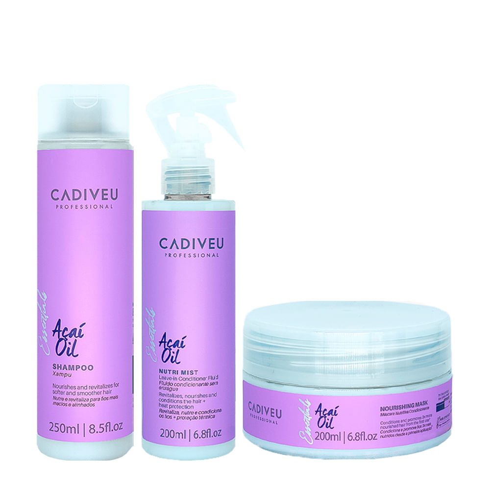 Kit Cadiveu Professional Essentials Açaí Oil Tratamento + Finalização