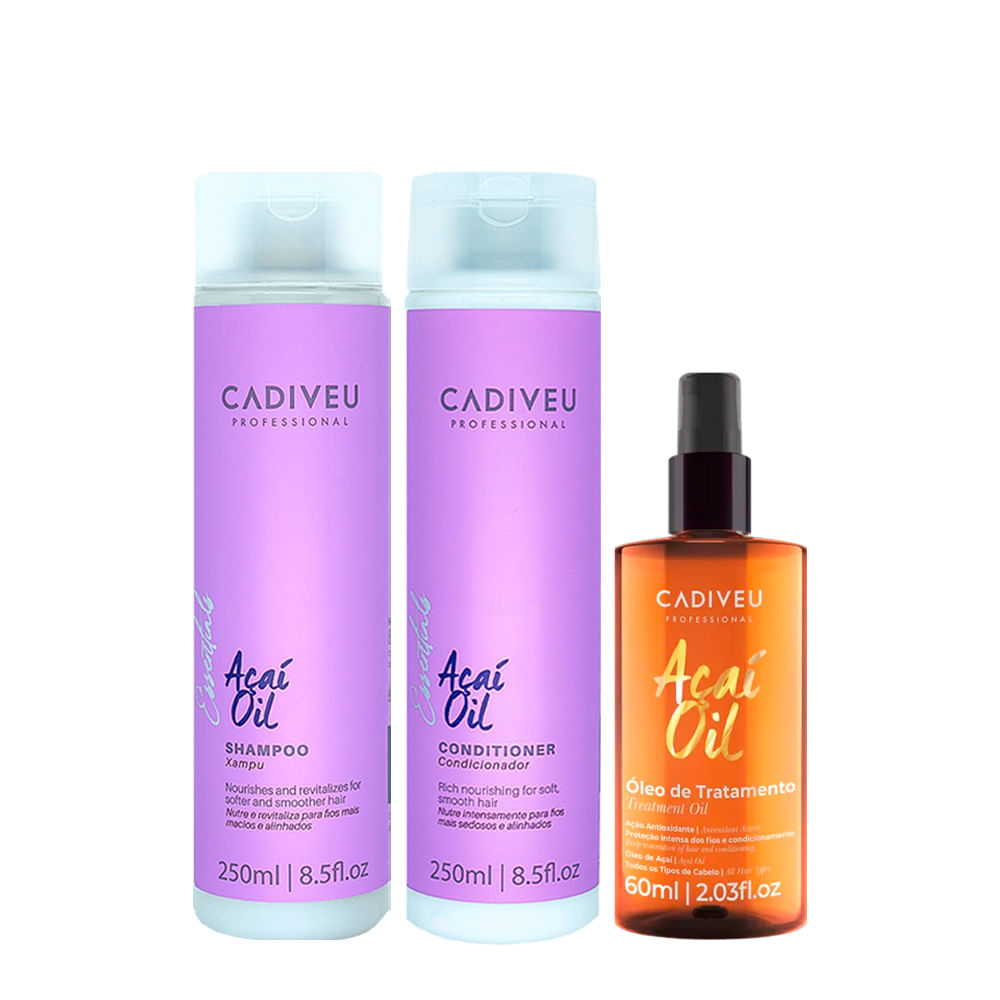 Kit Cadiveu Professional Essentials Açaí Oil Nutrição e Brilho