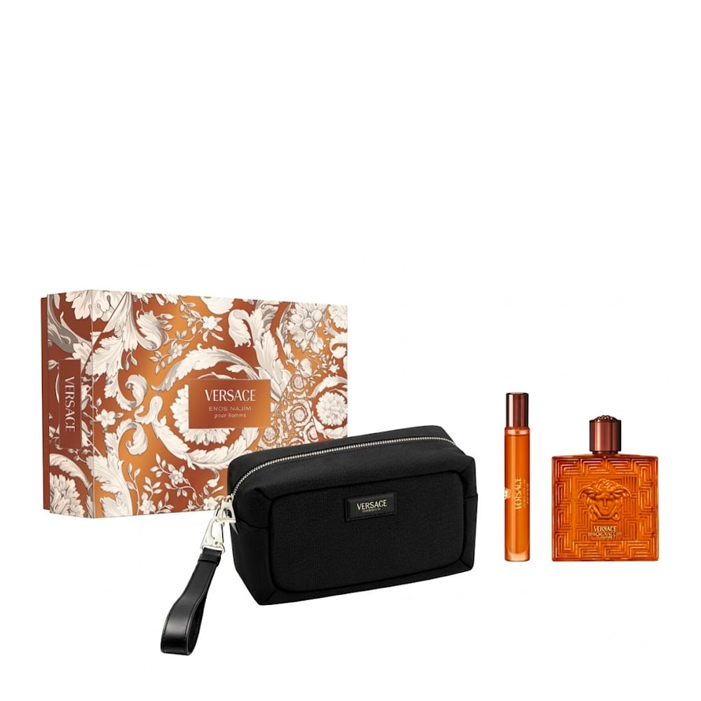 Kit Perfume Versace Eros Najim Parfum Masculino 100ml + Parfum 10ml + Nécessaire