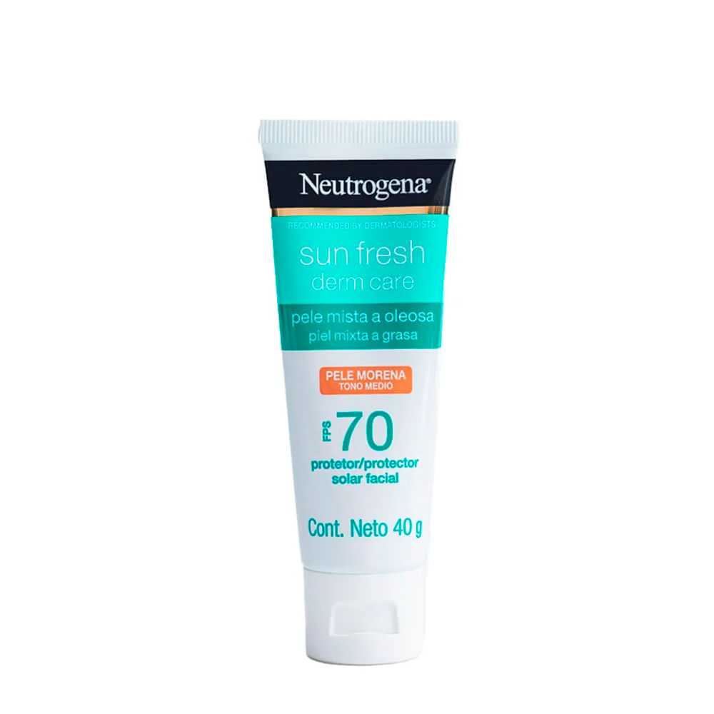 Protetor Solar Facial Neutrogena Sun Fresh® Derm Care FPS 70 40g Pele Mista a Oleosa Pele Morena