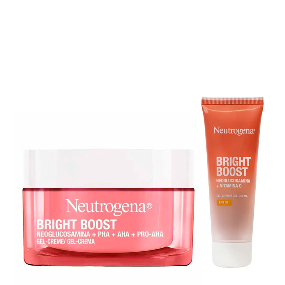 Kit Neutrogena Bright Boost Gel Creme Facial Antissinais 50ml + Gel Creme FPS 30 40g