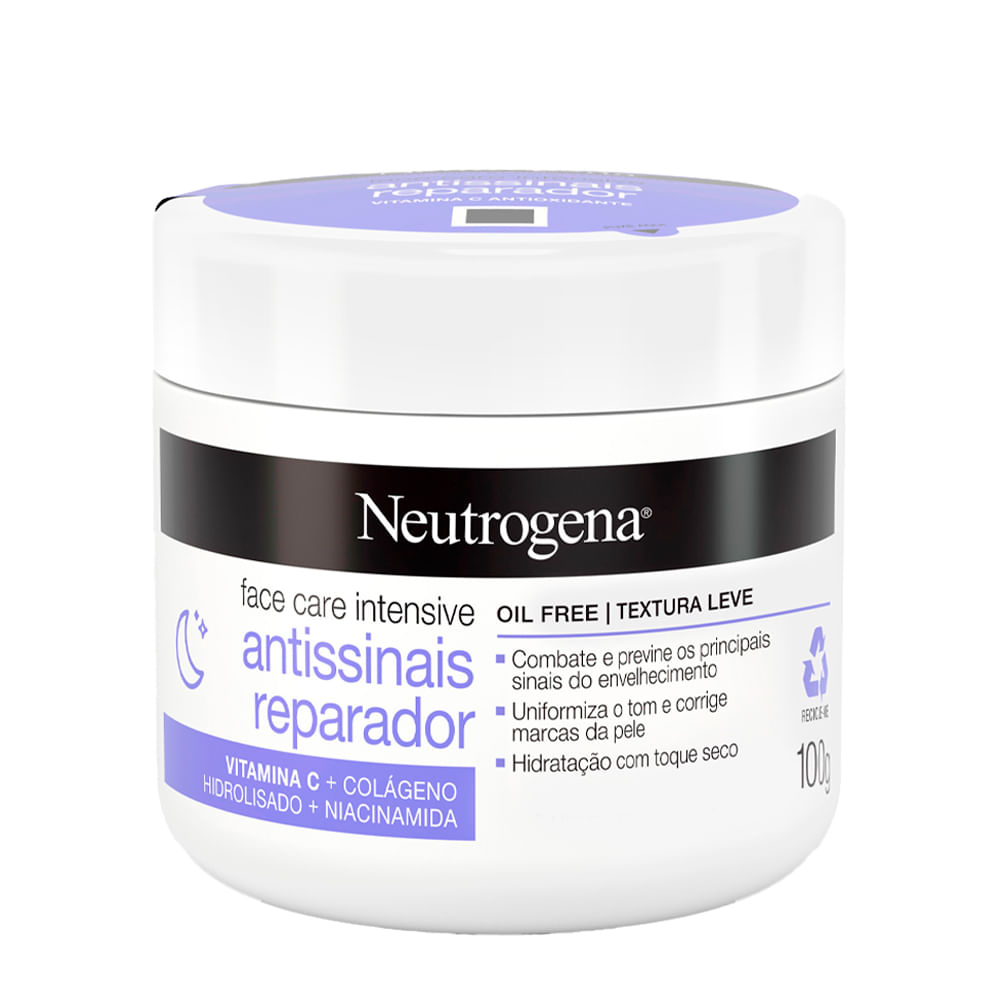 Creme Facial Neutrogena Face Care Intensive Hidratante Antissinais Reparador 100g