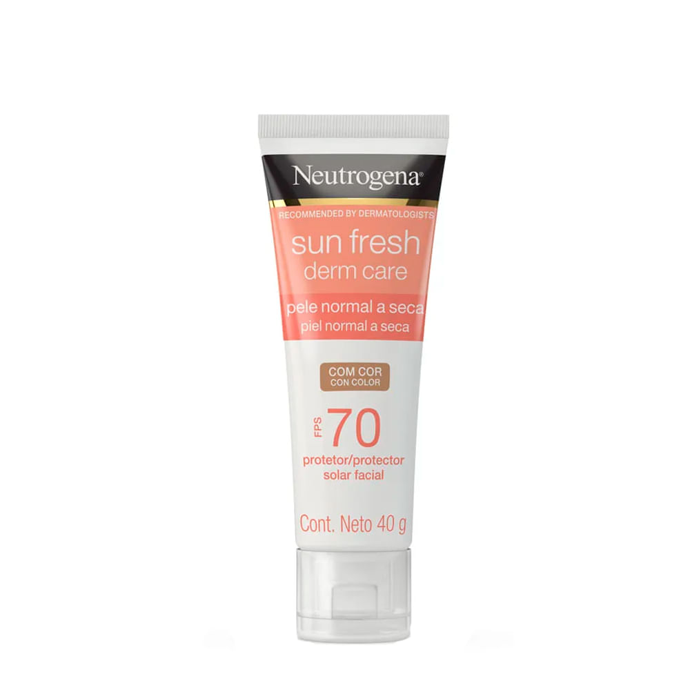 Protetor Solar Facial Neutrogena Sun Fresh® Derm Care FPS 70 Pele Normal a Seca com Cor 40g