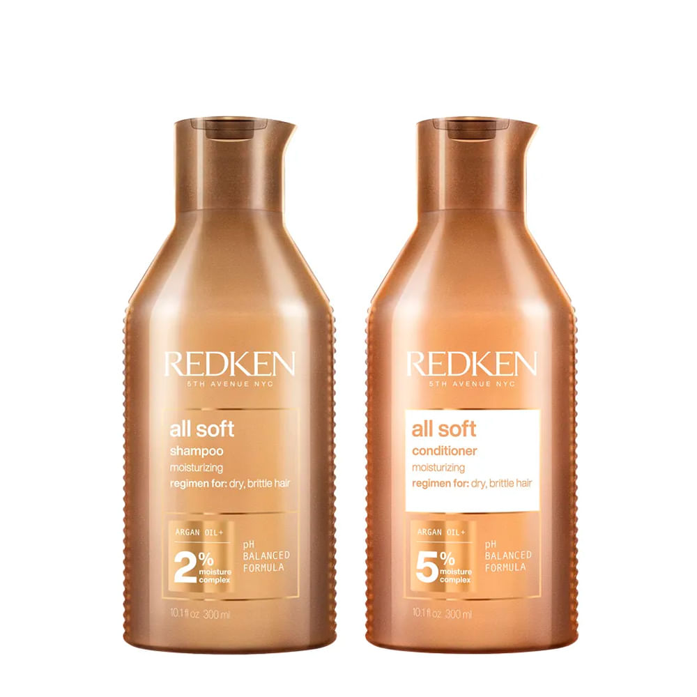 Kit Redken Condicionador All Soft 300ml + Shampoo 300ml
