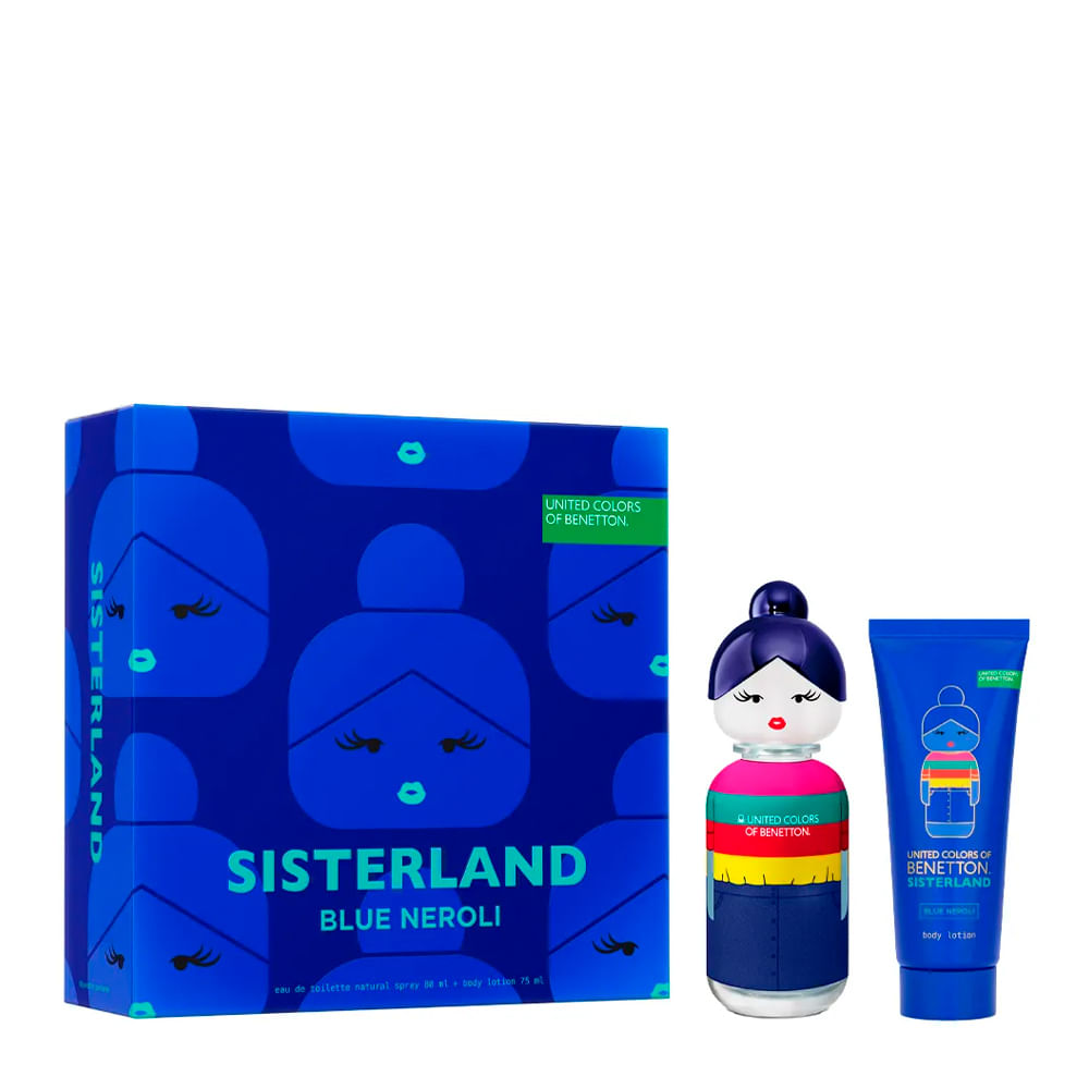 Kit Perfume United Colors of Benetton Sisterland Blue Neroli Feminino - Eau de Toilette 80ml + Loção Corporal 75ml