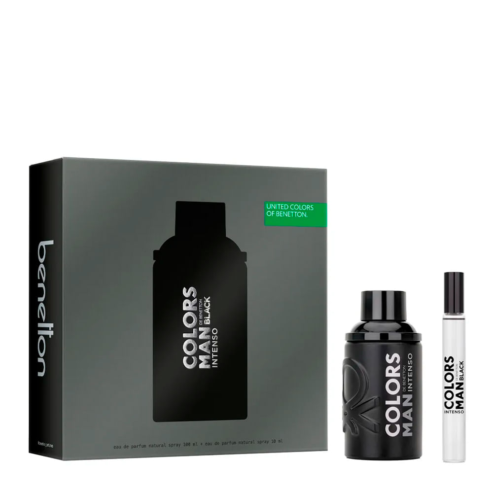 Kit Perfume United Colors of Benetton Man Black Intenso Masculino - Eau de Parfum 100ml + Desodorante 150ml