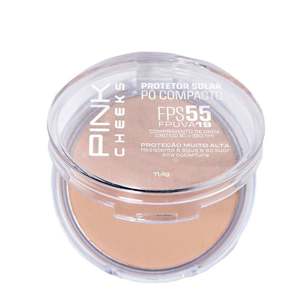 Pó Compacto Pink Cheeks Proteção Solar com Maquiagem Fps55 Fpuva19 Cor P10 11,4g