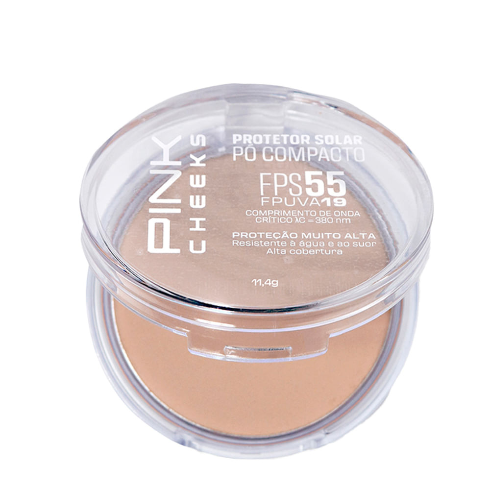 Pó Compacto Pink Cheeks Proteção Solar com Maquiagem Fps55 Fpuva19 Cor P15 11,4g