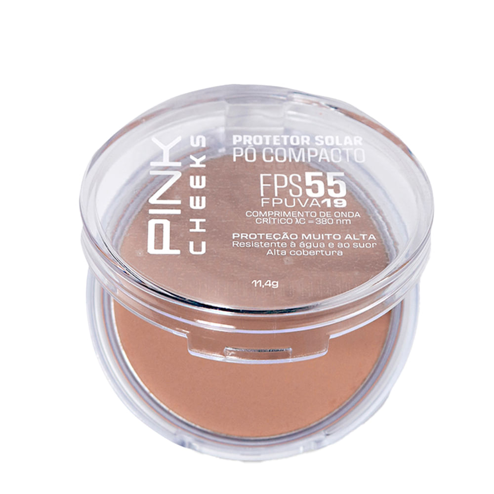 Pó Compacto Pink Cheeks Proteção Solar com Maquiagem Fps55 Fpuva19 Cor P30 11,4g
