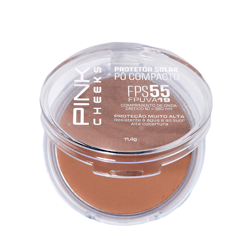 Pó Compacto Pink Cheeks Proteção Solar com Maquiagem Fps55 Fpuva19 Cor P40 11,4g