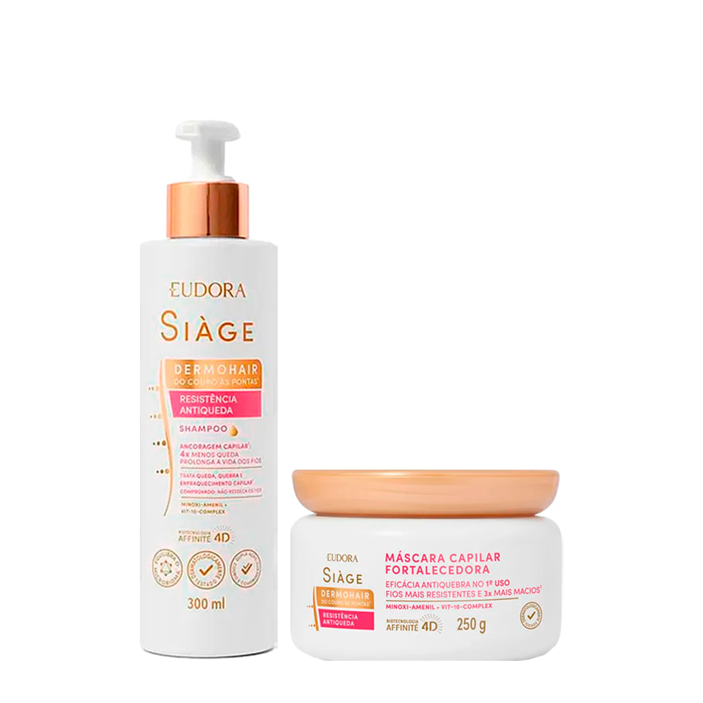 Kit Eudora Siàge Resistência Antiqueda Shampoo 300ml + Máscara 250ml Kit