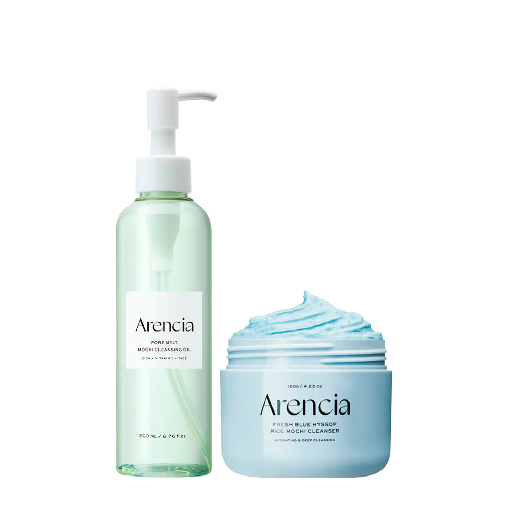 Kit Arencia Óleo de Limpeza Pore Melt Mochi 200ml + Máscara de Limpeza Rice Mochi Blue Hyssop 120g