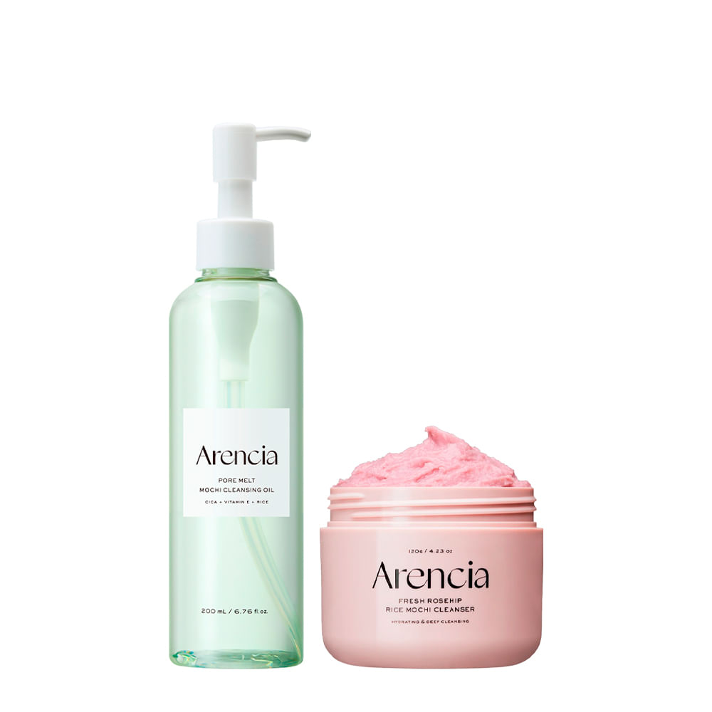 Kit Arencia Facial - Máscara de Limpeza Rice Mochi Rosehip 120g + Óleo de Limpeza Pore Melt Mochi 200ml