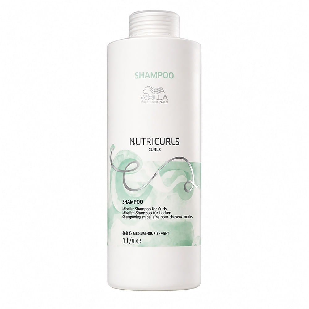 Wella Shampoo Capilar Nutricurls Embalagem 1 L Cabelos Cacheados / Ondulados