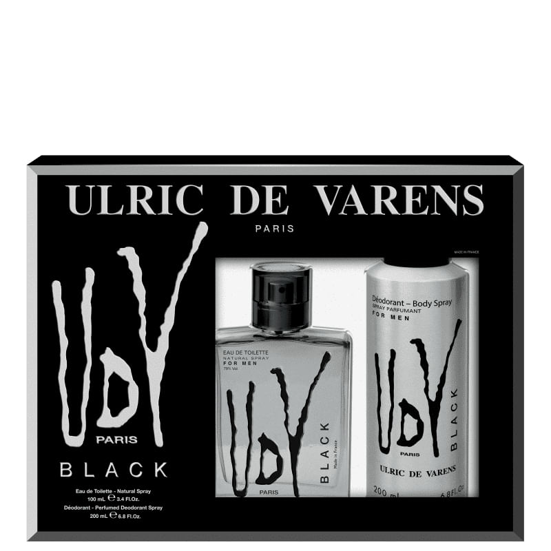 Ulric de Varens Kit UDV Black Masculino - Eau de Toilette 100ml + Desodorante 200ml